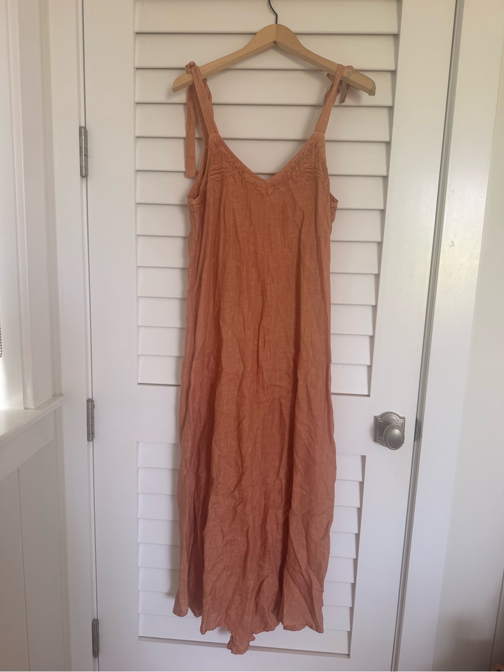 Kings Csilla, Sleeveless Maxi Slip Dress in Rust Orange